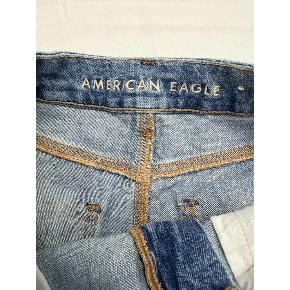 American Eagle Outfitters Shorts Womens 2 Blue‎ Denim Distressed Cutoff Raw Hem
